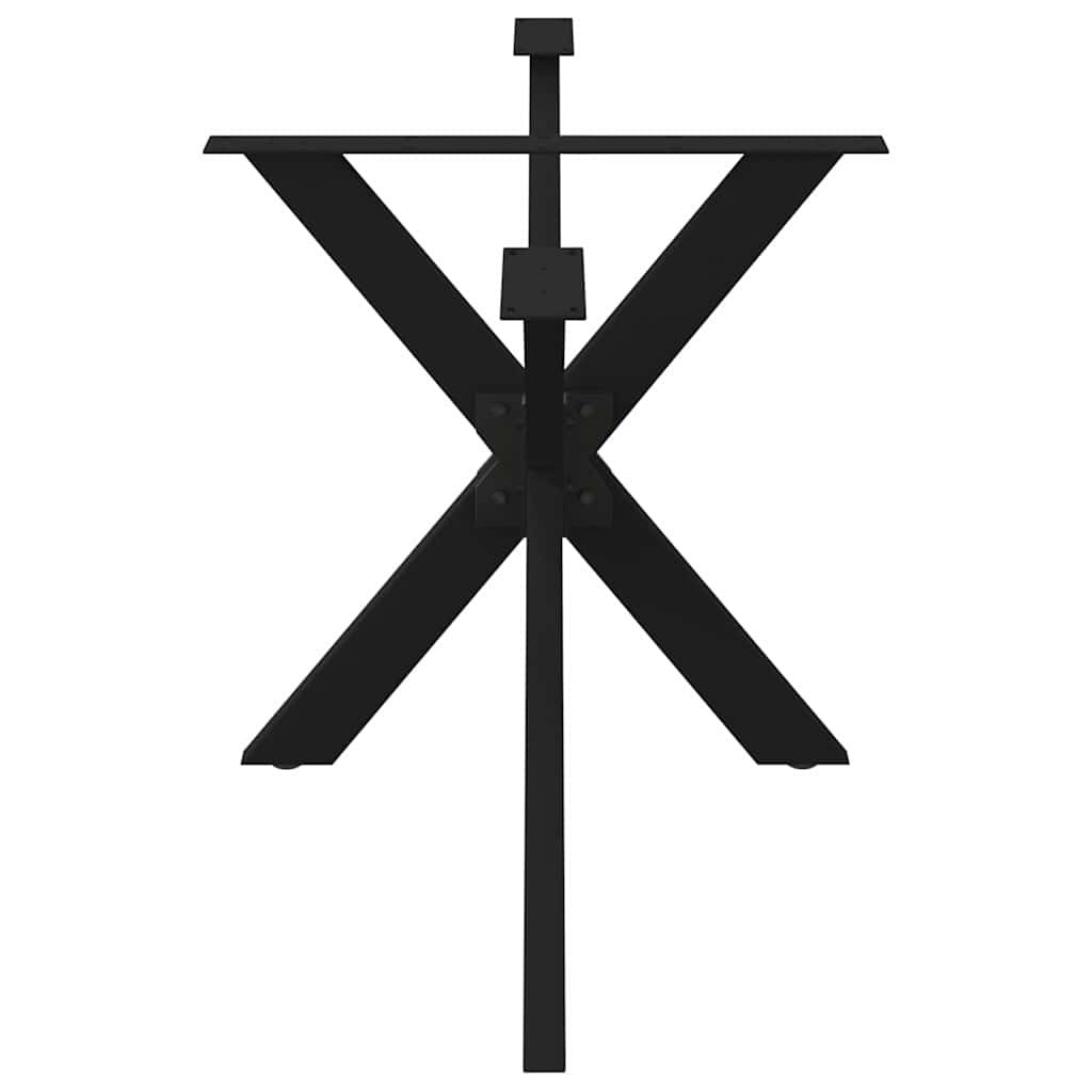 spisebordben edderkopformet sort 150x78x(72-73) cm stål