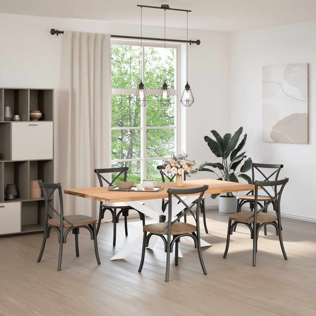spisebordben edderkopformet hvid 150x78x(72-73) cm stål