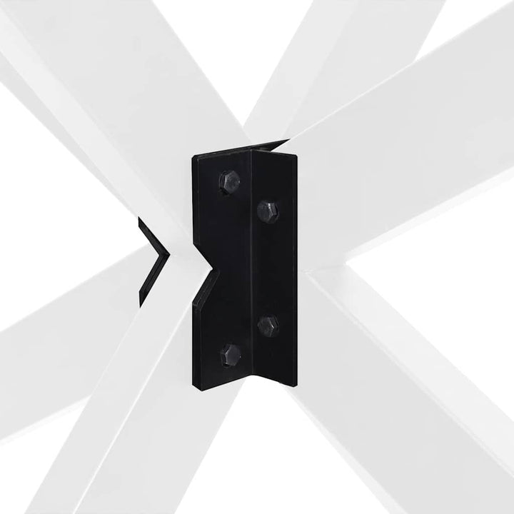 spisebordben edderkopformet hvid 150x78x(72-73) cm stål