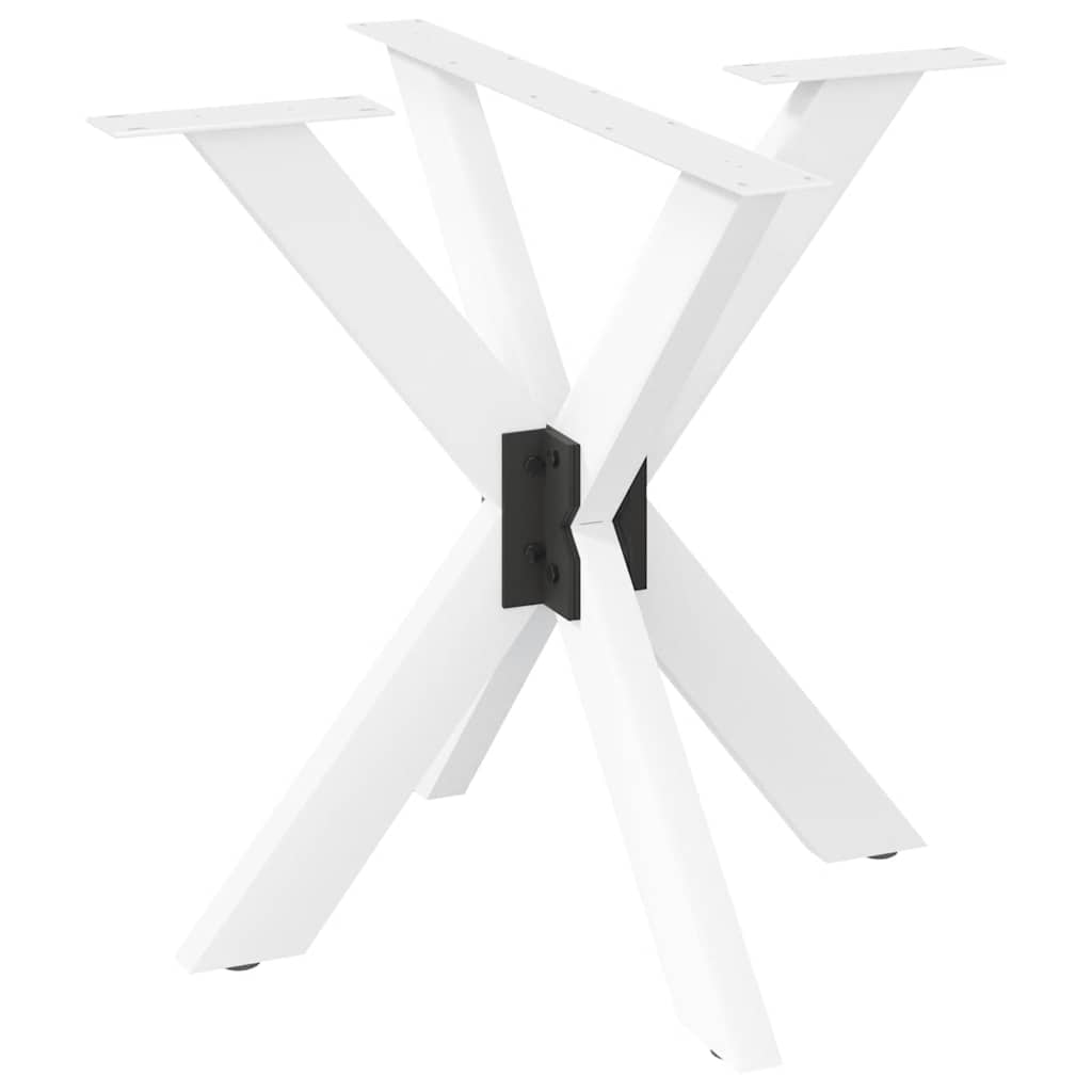 spisebordben edderkopformet hvid 85x85x(72-73) cm stål