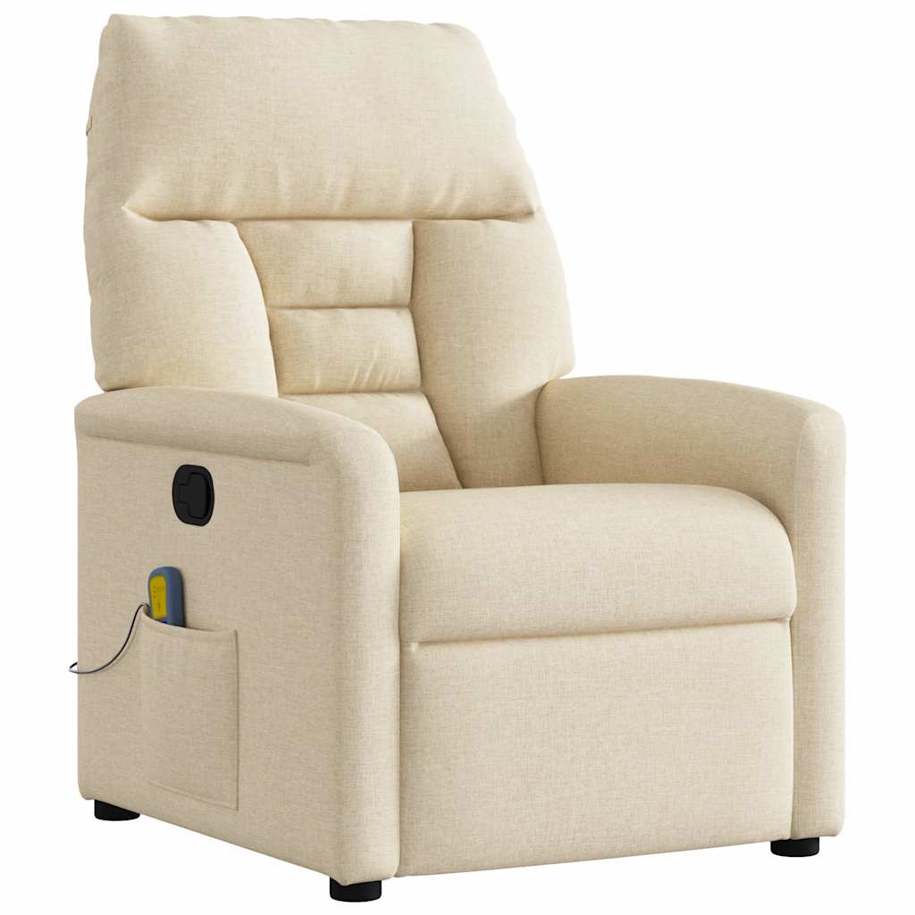 massagestol stof cremefarvet