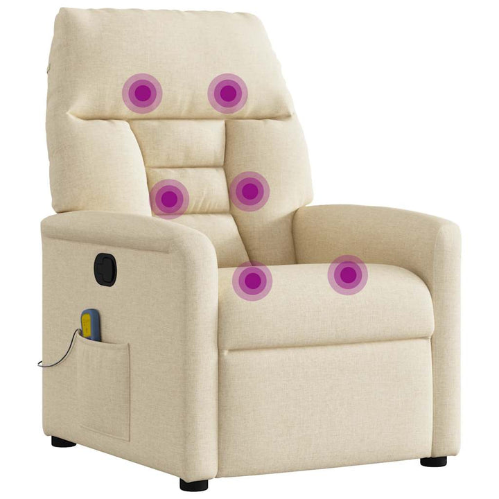 massagestol stof cremefarvet
