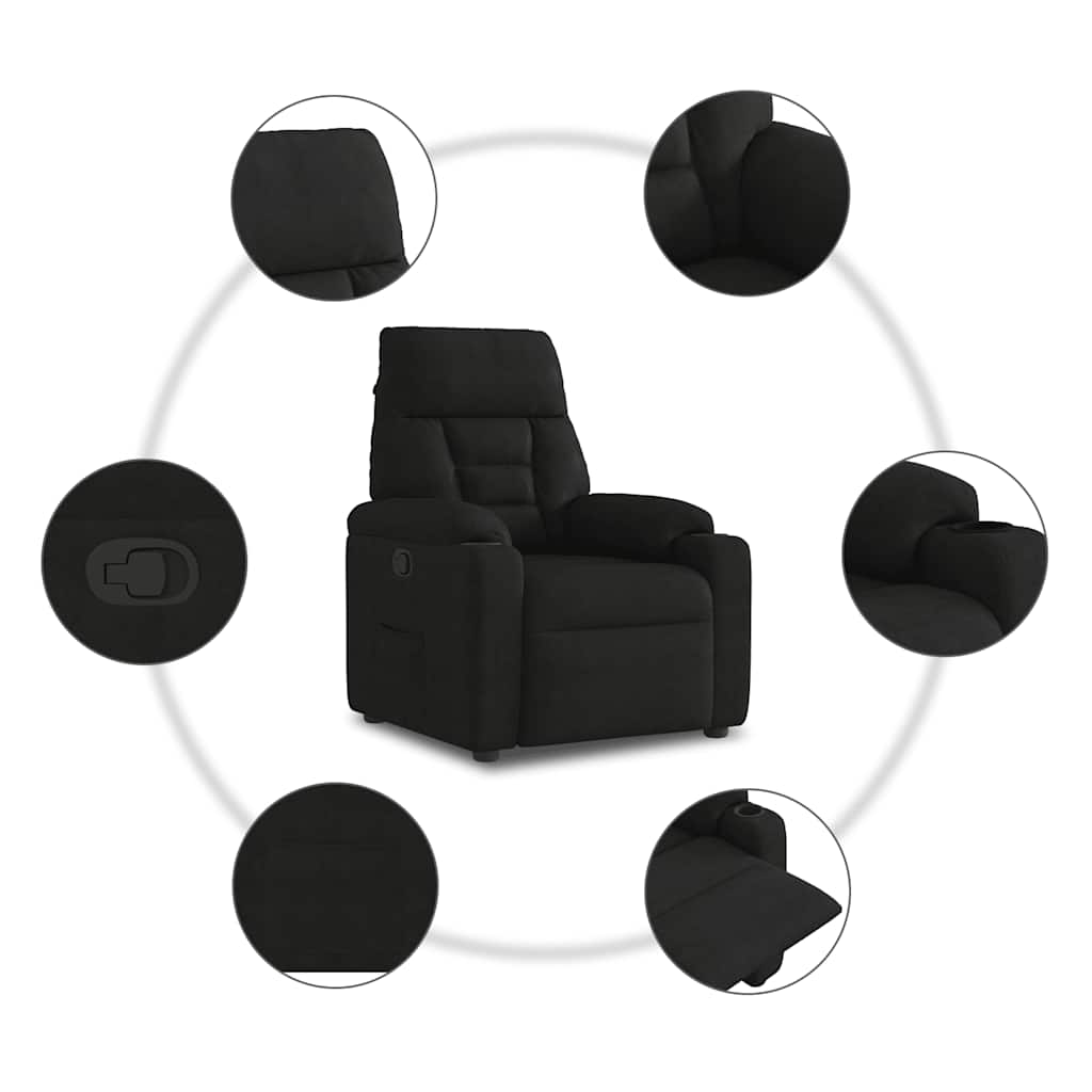 lænestol mikrofiberstof sort