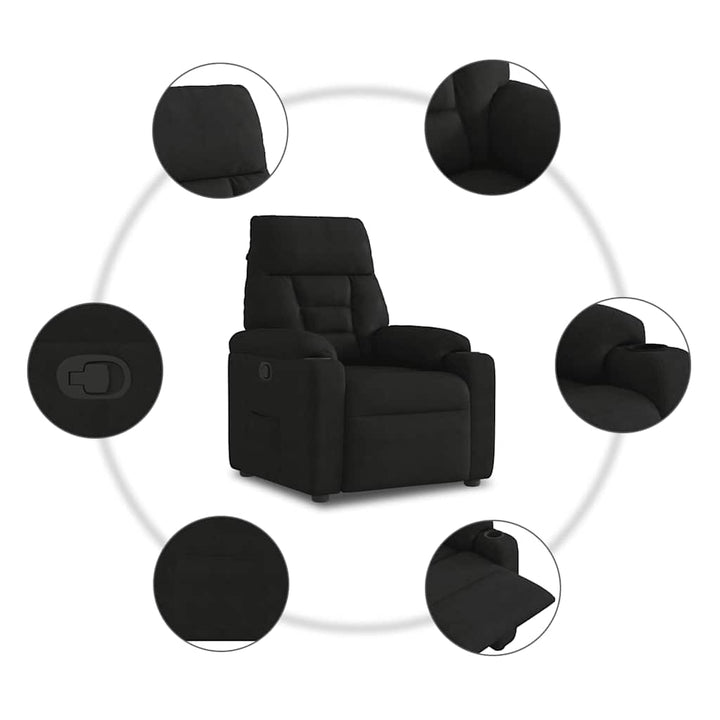 lænestol mikrofiberstof sort