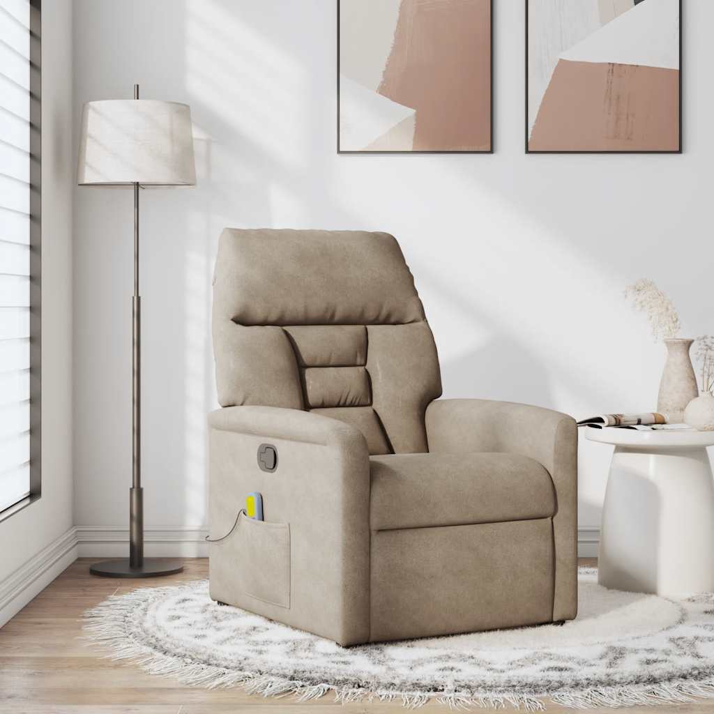massagestol mikrofiberstof gråbrun