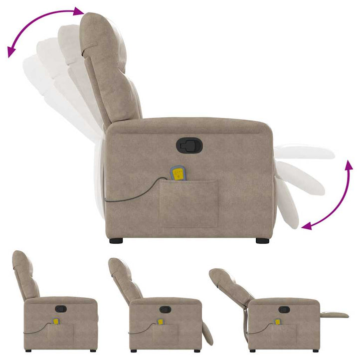 massagestol mikrofiberstof gråbrun
