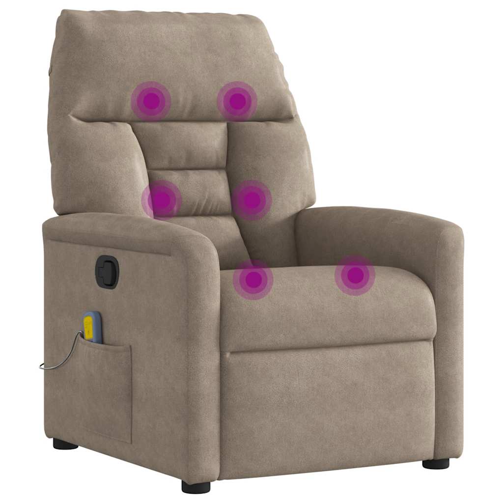 massagestol mikrofiberstof gråbrun