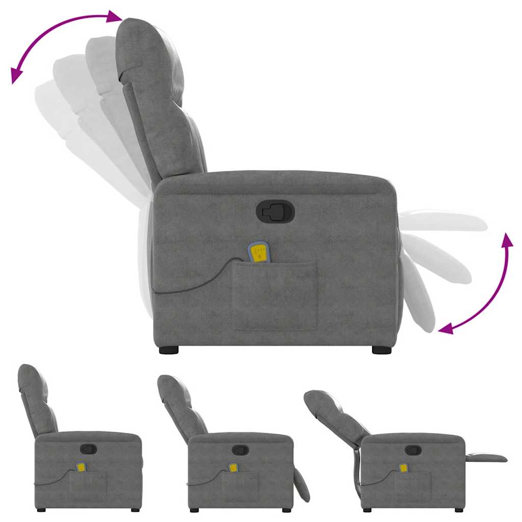 massagestol mikrofiberstof mørkegrå