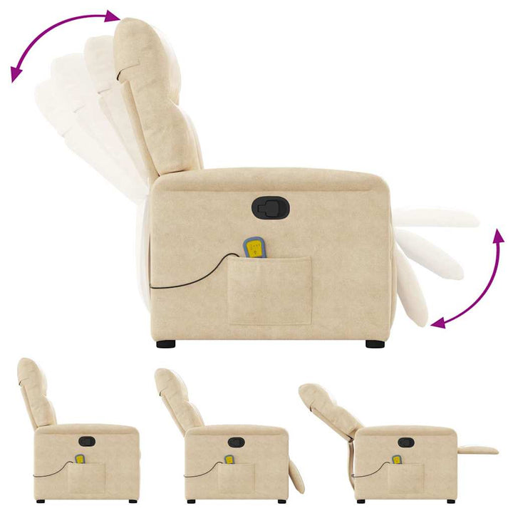 massagestol mikrofiberstof cremefarvet
