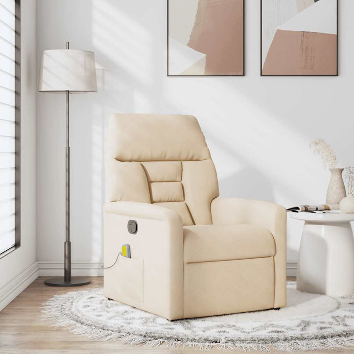 massagestol mikrofiberstof beige