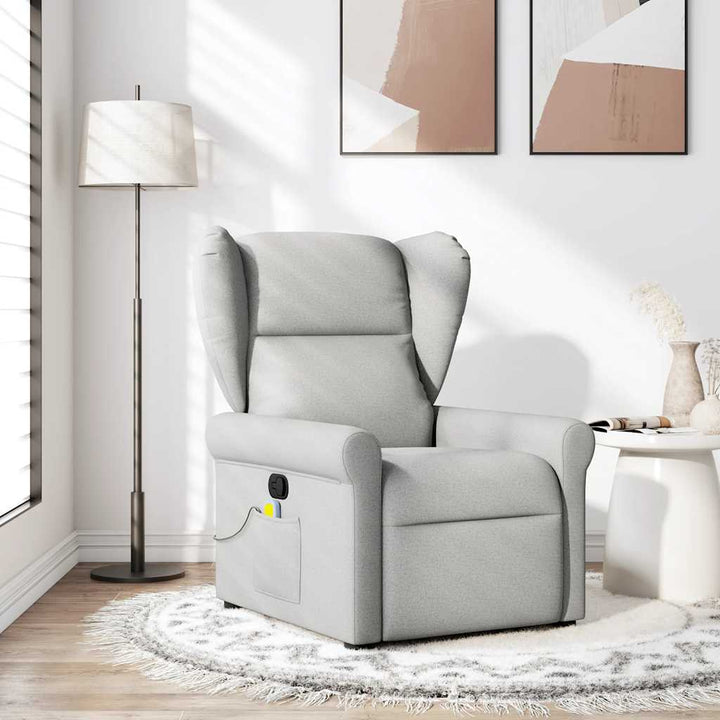 massagestol stof skygrå