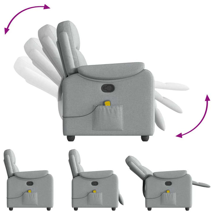 massagestol stof lysegrå