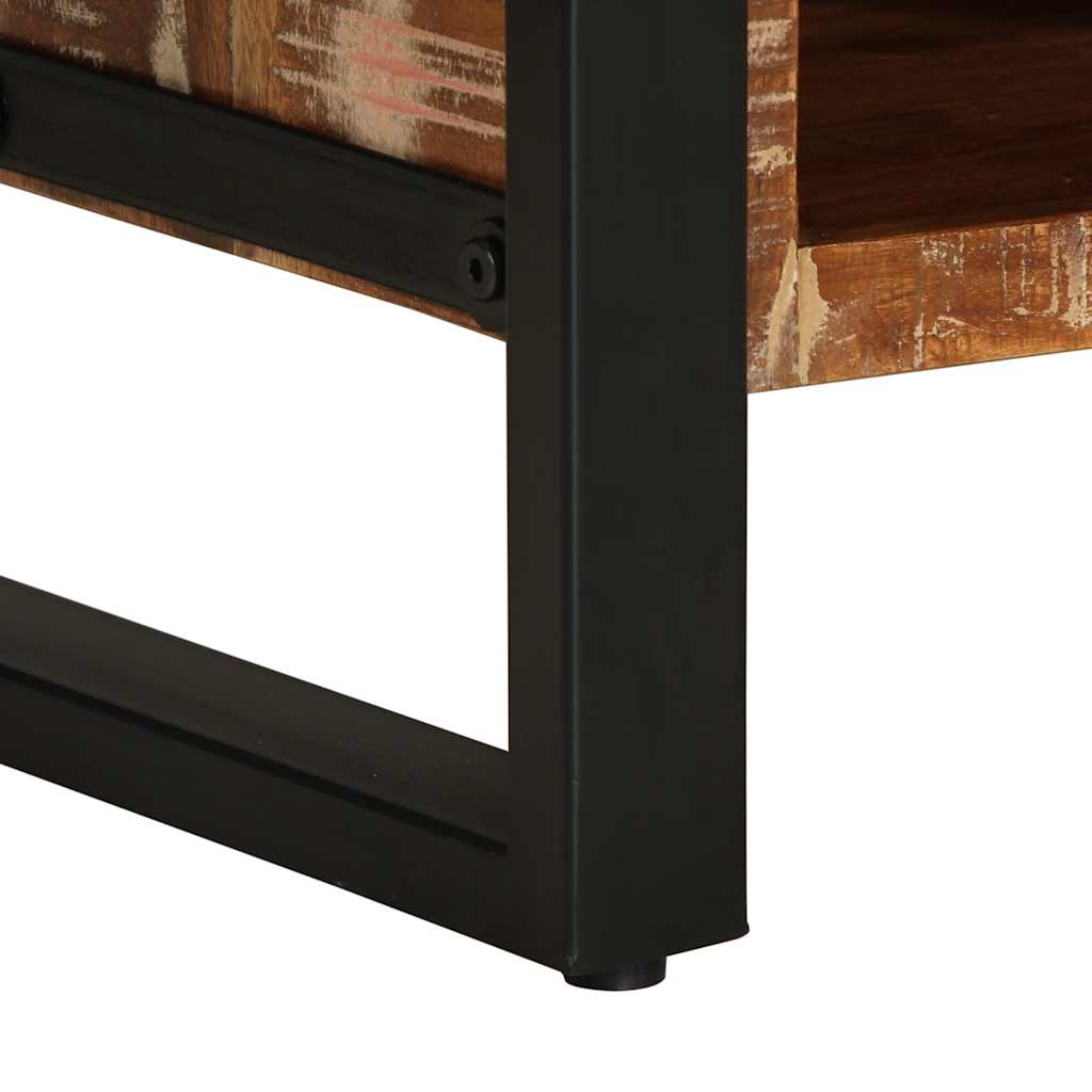 sofabord 90x50x36 cm massivt genbrugstræ flerfarvet