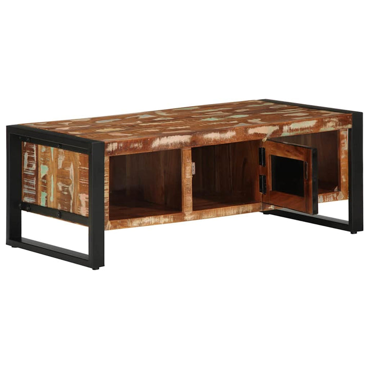 sofabord 90x50x36 cm massivt genbrugstræ flerfarvet