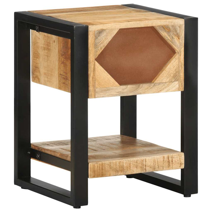 sengebord 35x34x45 cm massivt ru mangotræ