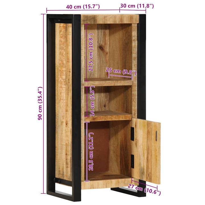 badeværelsesskab 40x30x90 cm massivt ru mangotræ