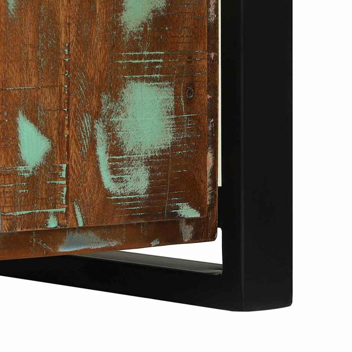 Bænkeskab Flerfarvet 100 x 35 x 50 cm Massivt genbrugstræ