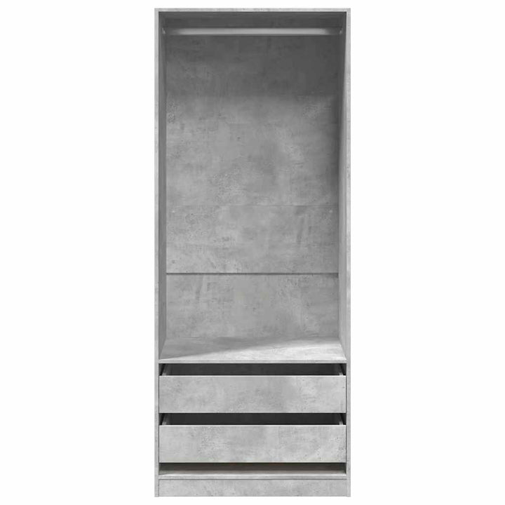klædeskab 80x50x200 cm konstrueret træ betongrå