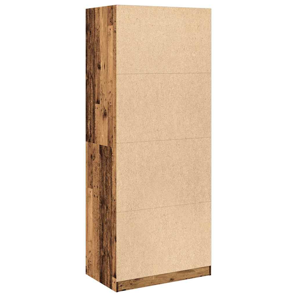 klædeskab 80x50x200 cm konstrueret træ gammelt træ-look