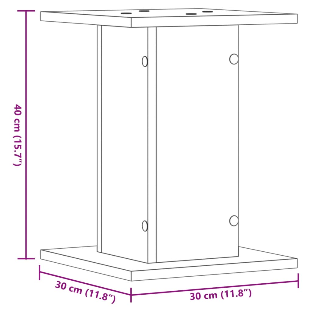 plantestativer 2 stk. 30x30x40 cm konstrueret træ antikt træ