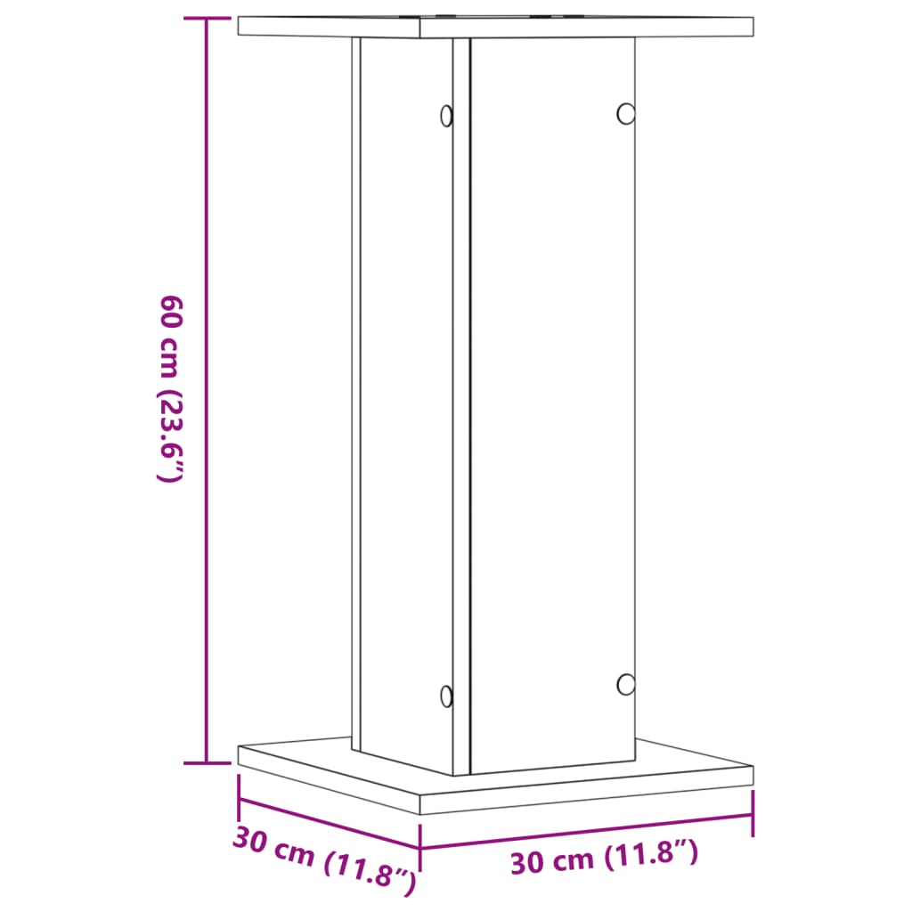 plantestativer 2 stk. 30x30x60 cm konstrueret træ røget eg