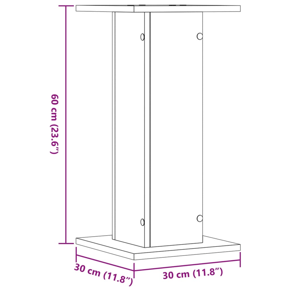 plantestativer 2 stk. 30x30x60 cm konstrueret træ antikt træ