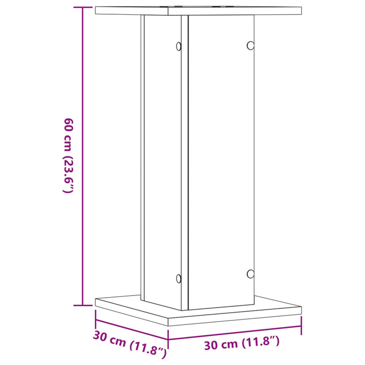 plantestativer 2 stk. 30x30x60 cm konstrueret træ egetræsfarve
