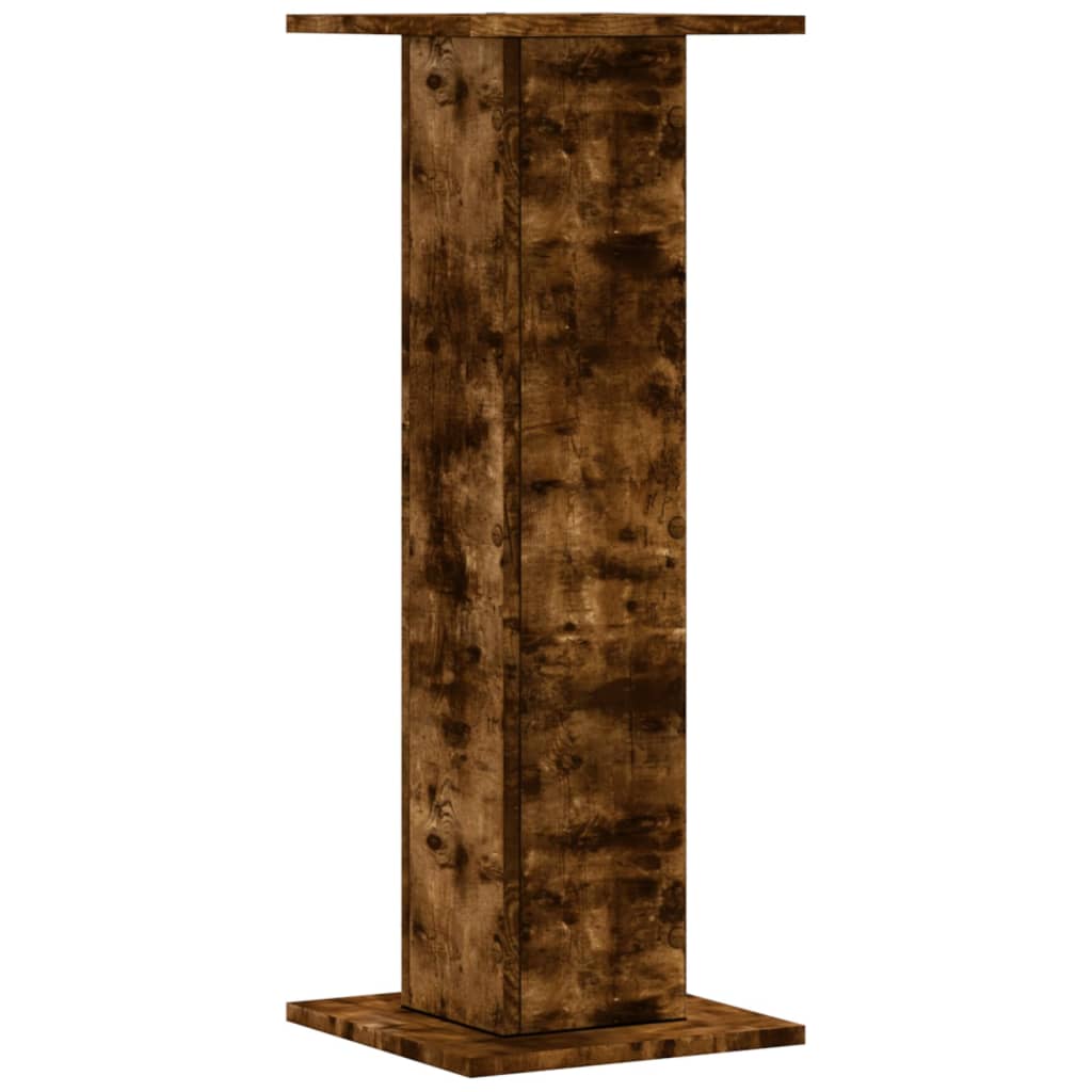 plantestativer 2 stk. 30x30x80 cm konstrueret træ røget eg