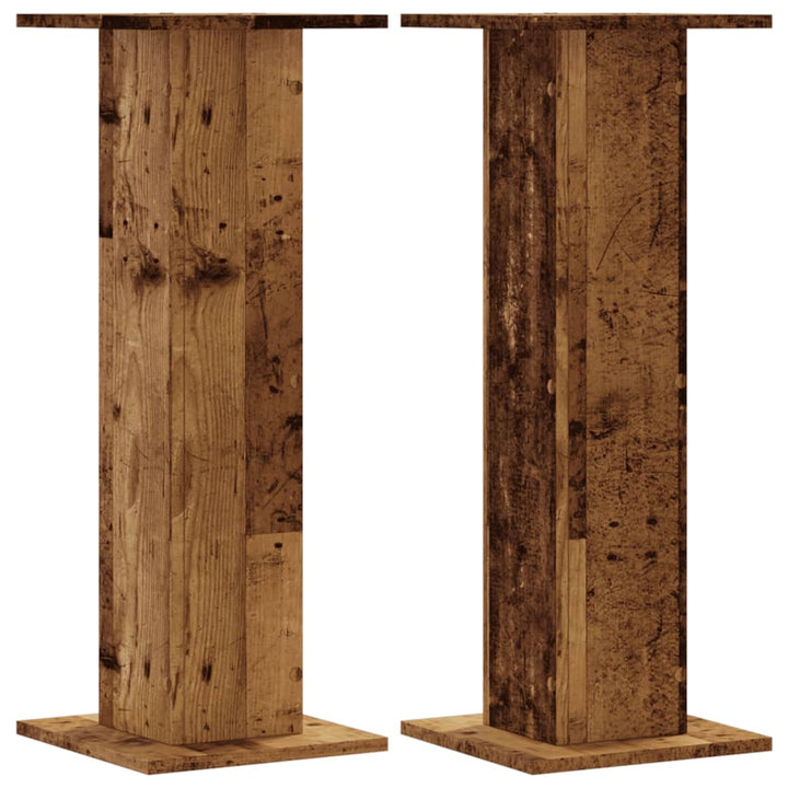 plantestativer 2 stk. 30x30x80 cm konstrueret træ antikt træ