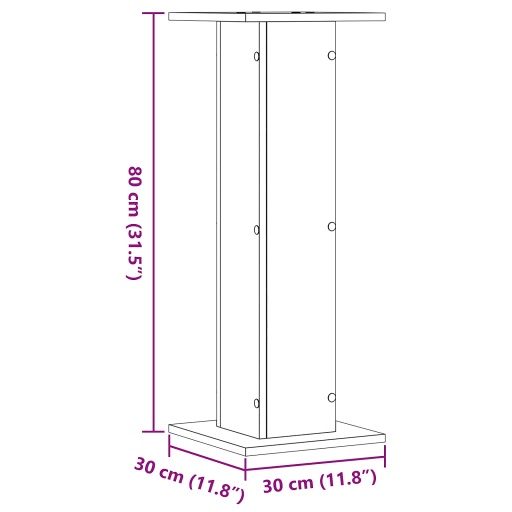 plantestativer 2 stk. 30x30x80 cm konstrueret træ antikt træ