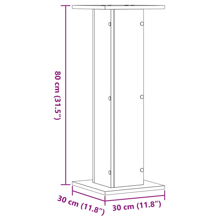 plantestativer 2 stk. 30x30x80 cm konstrueret træ antikt træ