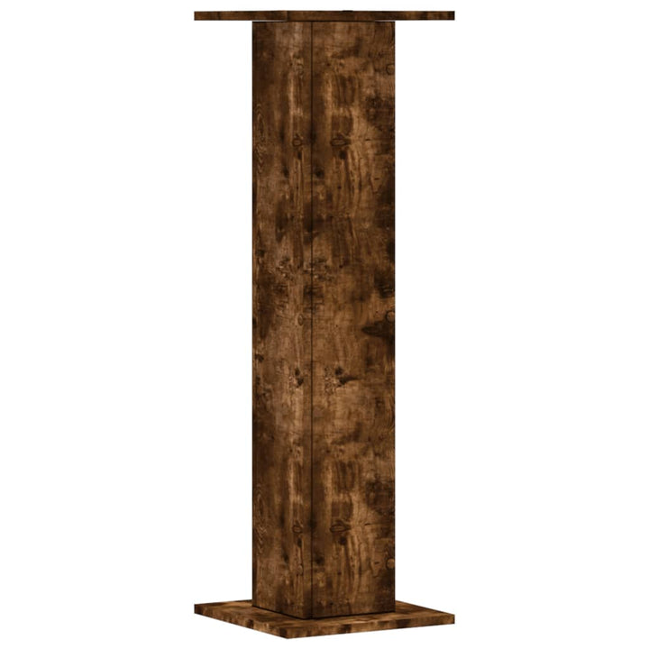 plantestativer 2 stk. 30x30x95 cm konstrueret træ røget eg