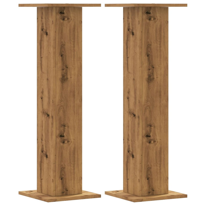 plantestativer 2 stk. 30x30x95 cm konstrueret træ egetræsfarve