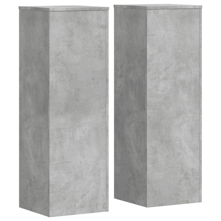 plantestativer 2 stk. 33x33x100 cm konstrueret træ betongrå