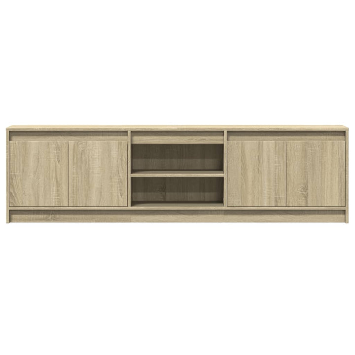 tv-bord med LED-lys 180x34x50 cm konstrueret træ sonoma-eg