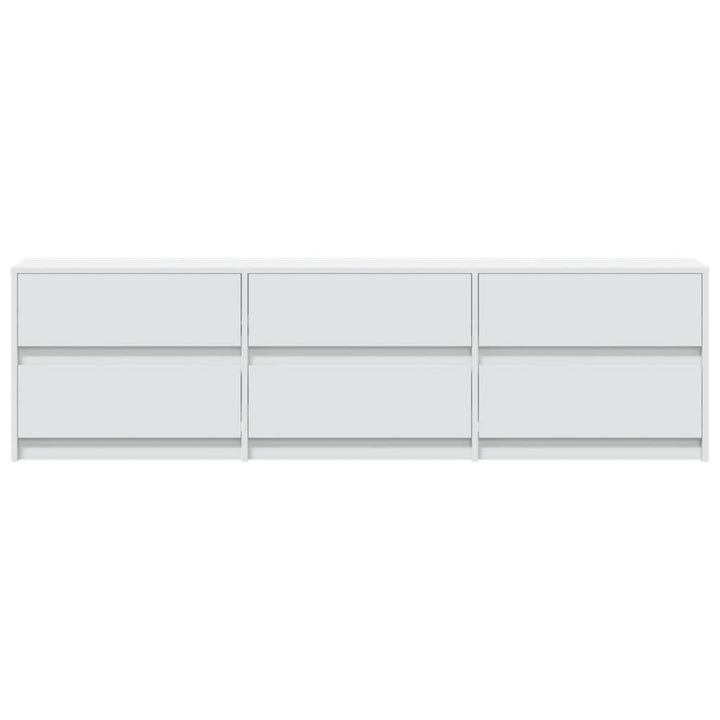 tv-bord med LED-lys 180x34x50 cm konstrueret træ hvid