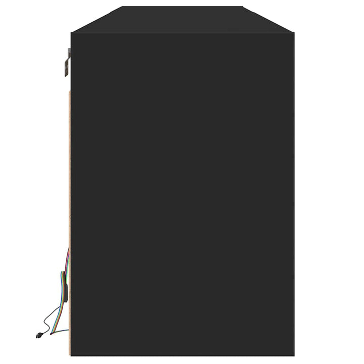 TV-vægskab med LED sort 180x31x45 cm