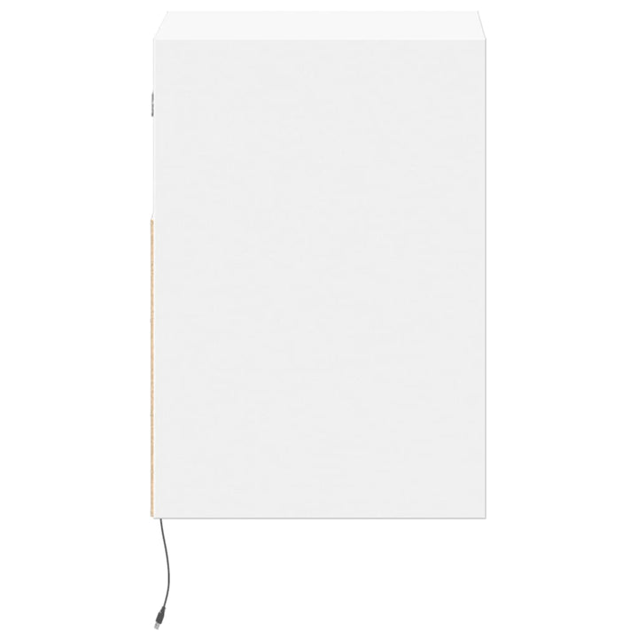 væghængt sengebord med LED-lys hvid