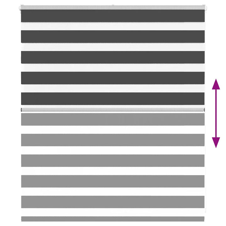 zebragardin 135x100 cm stofbredde 130,9 cm polyester sort