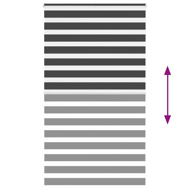 zebragardin sort 130x200 cm stofbredde 125,9 cm polyester