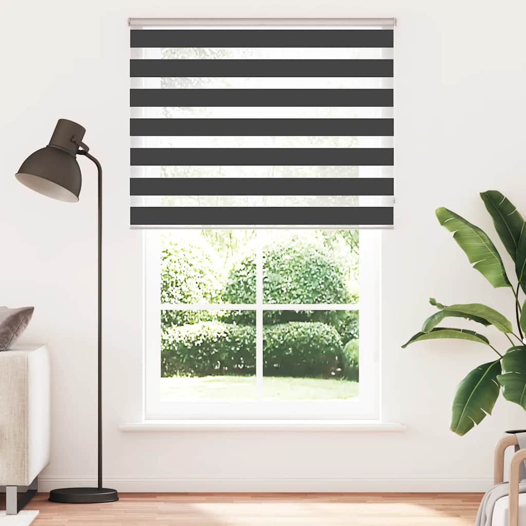 zebragardin sort 150x200 cm stofbredde 145,9 cm polyester