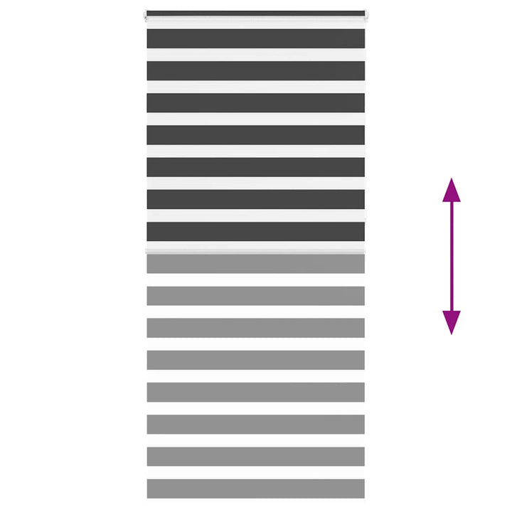 zebragardin sort 95x230 cm stofbredde 90,9 cm polyester