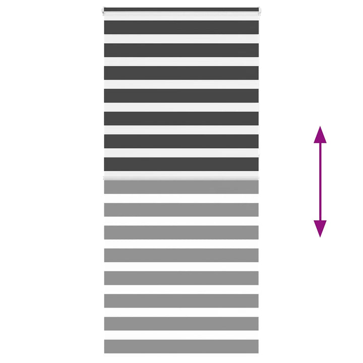 zebragardin sort 115x230 cm stofbredde 110,9 cm polyester