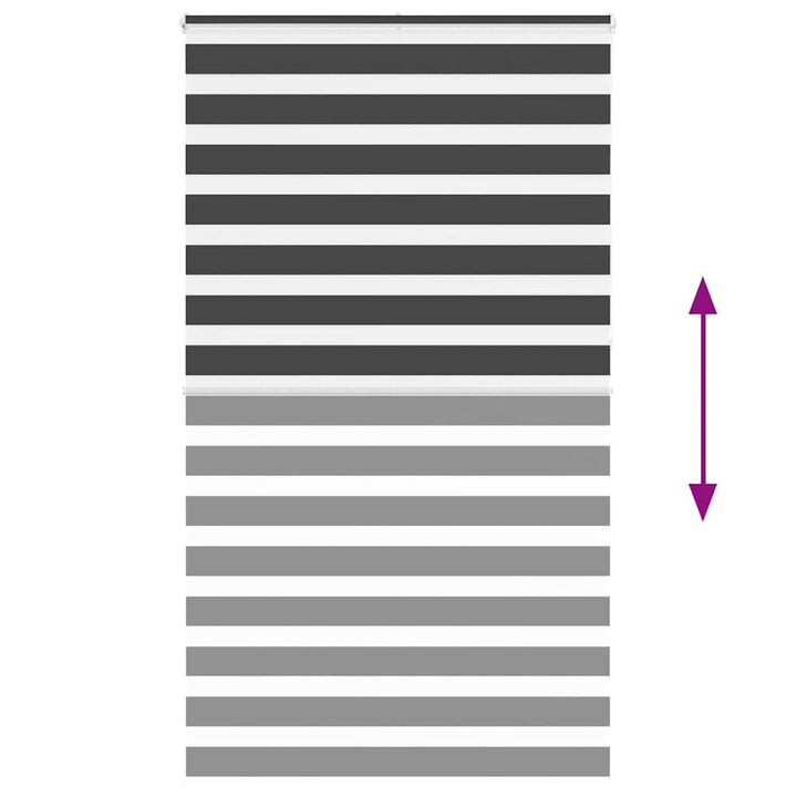 zebragardin sort 130x230 cm stofbredde 125,9 cm polyester