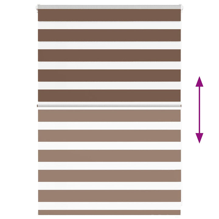 zebragardin brun 115x100 cm stofbredde 110,9 cm polyester