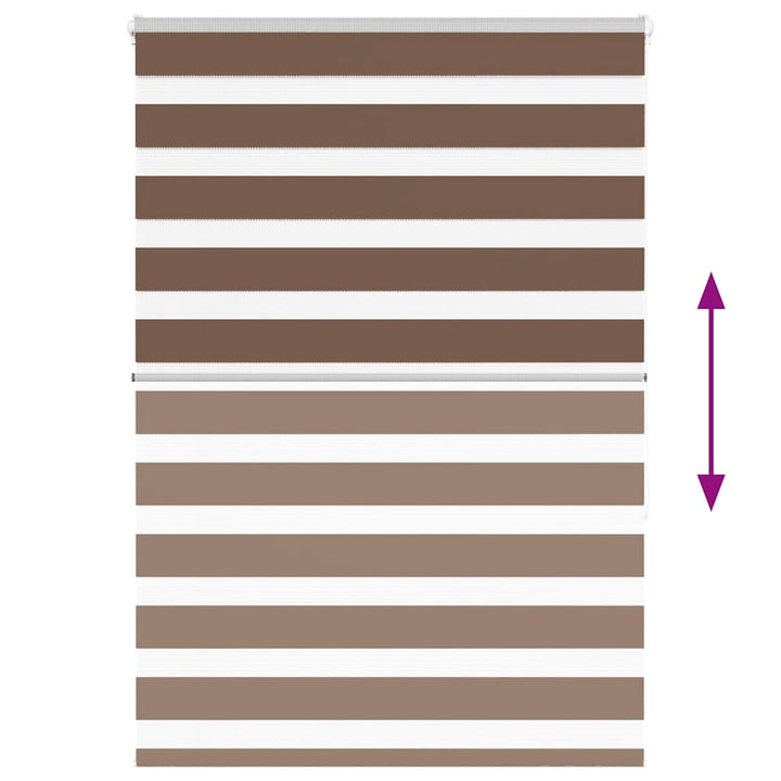 zebragardin brun 115x150 cm stofbredde 110,9 cm polyester