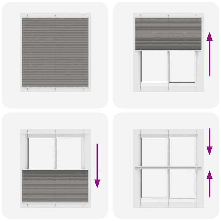 Plisségardin Antracit 120x150 cm Stofbredde 119,4 cm Polyester