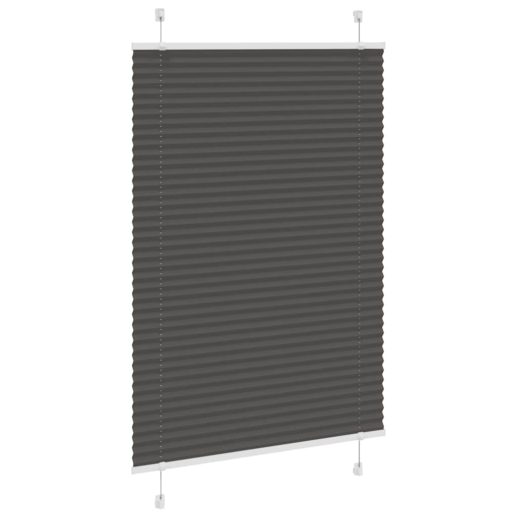 Plisségardin Sort 100x100 cm Stofbredde 99,4 cm Polyester