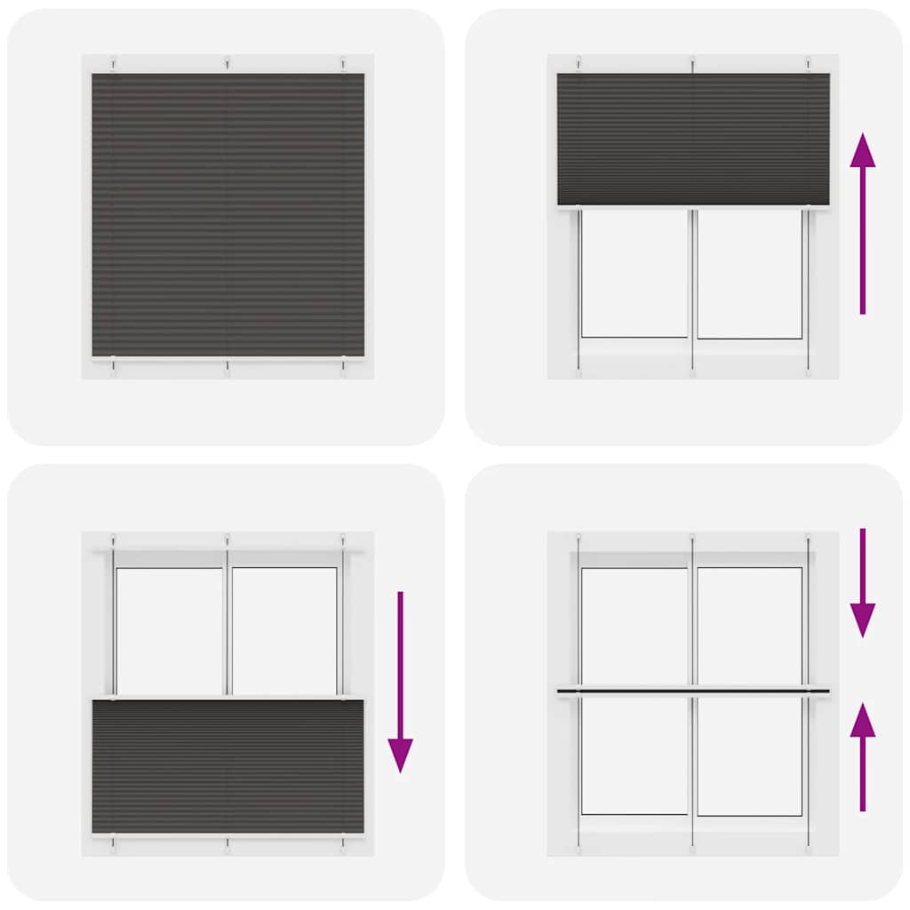 Plisségardin Sort 120x100 cm Stofbredde 119,4 cm Polyester