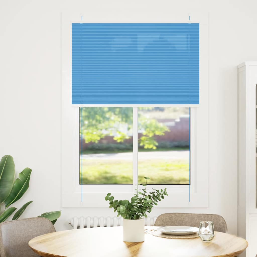 Plisségardin Blå 90x100 cm Stofbredde 89,4 cm Polyester